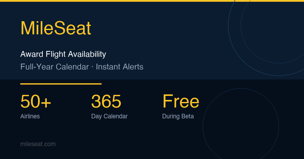 MileSeat — Reward Flight Availability & Award Seat Finder